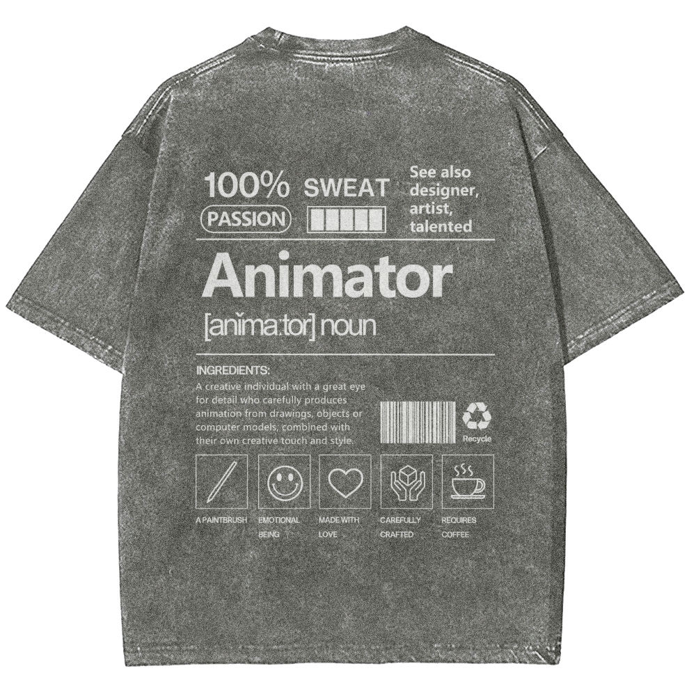 Animator Unisex Fit Washed T-Shirt Customscool