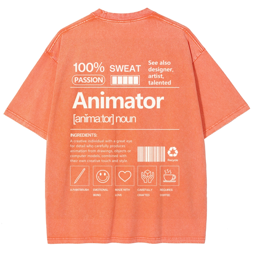 Animator Unisex Fit Washed T-Shirt Customscool