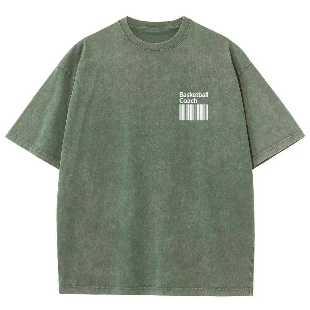 Basketball Coach Unisex Fit Washed T-Shirt Customscool