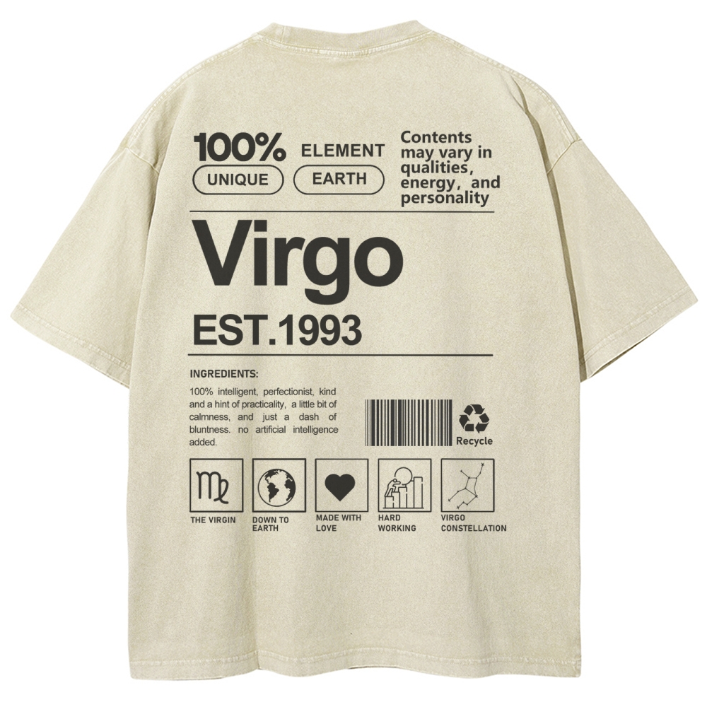 Virgo Addcustom Unisex Fit Washed T-Shirt