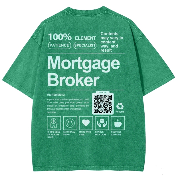 Mortgage Broker Addcustom QR Code Unisex Fit Washed T-Shirt