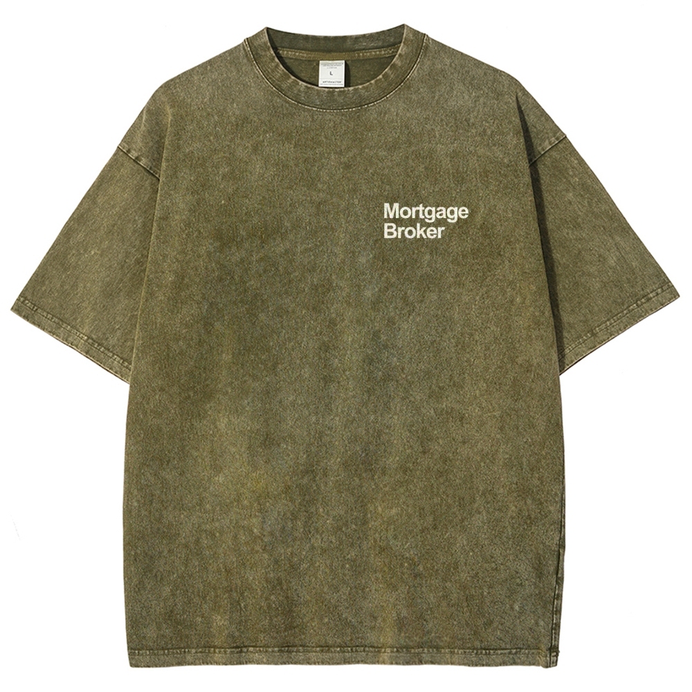 Mortgage Broker Addcustom QR Code Unisex Fit Washed T-Shirt