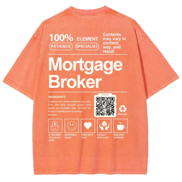 Mortgage Broker Addcustom QR Code Unisex Fit Washed T-Shirt