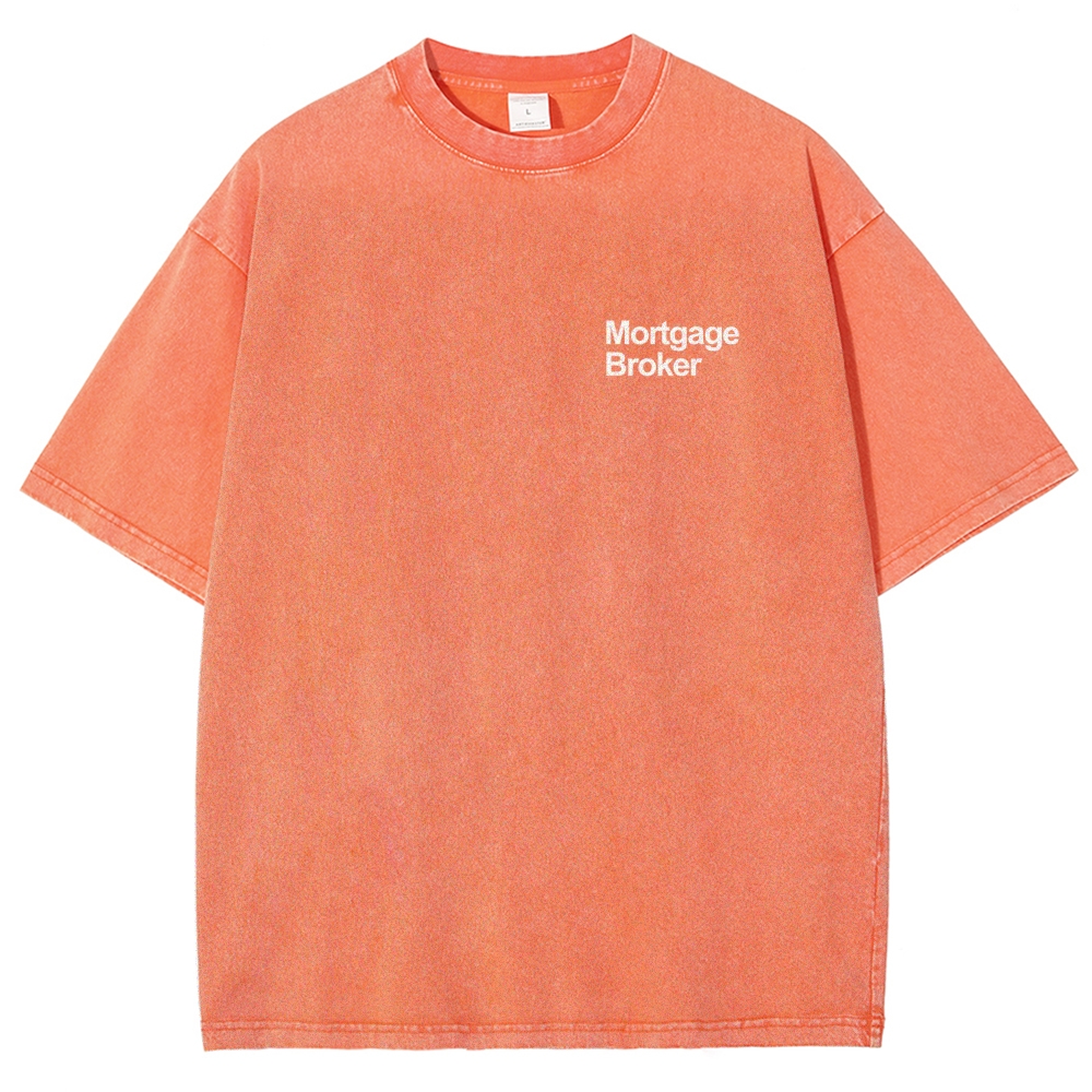 Mortgage Broker Addcustom QR Code Unisex Fit Washed T-Shirt