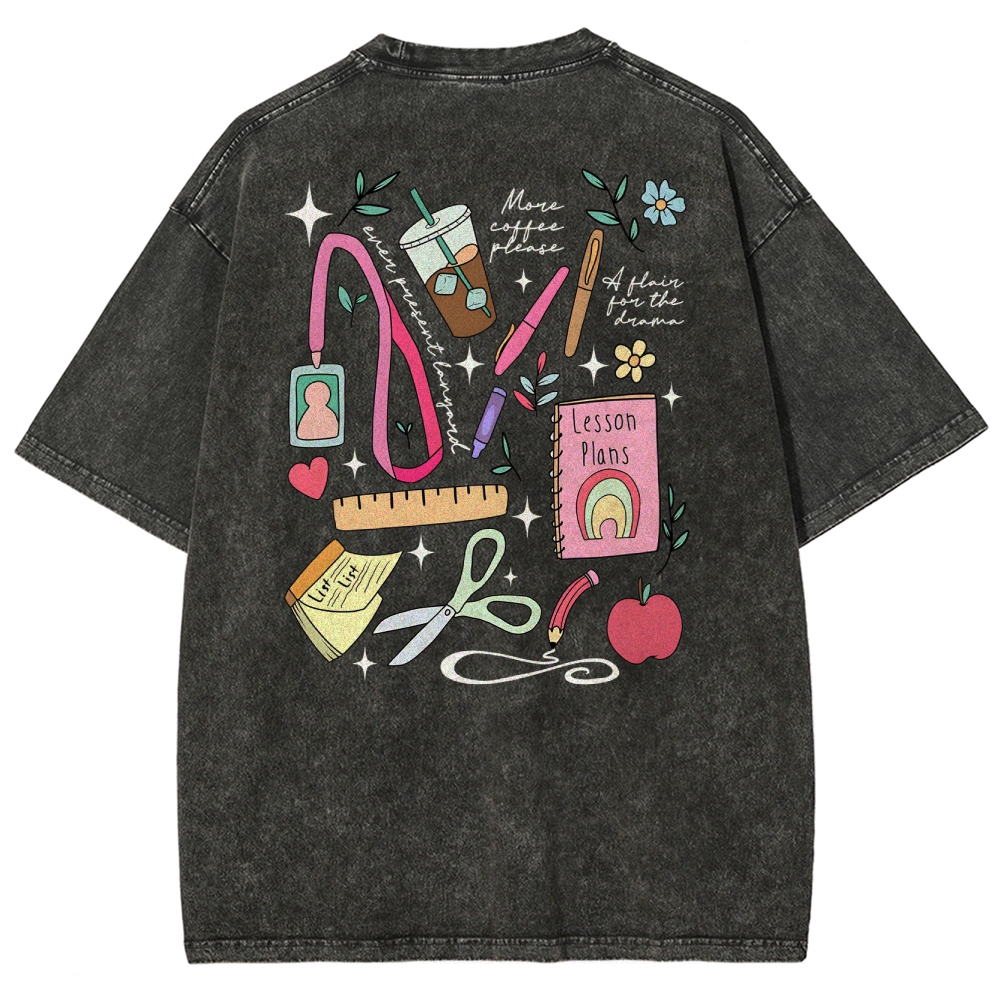 Teacher Lesson Plan Unisex Fit Washed T-Shirt