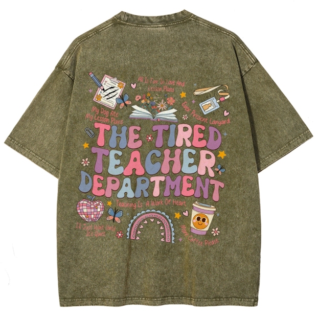 Teacher Unisex Fit Washed T-Shirt Customscool