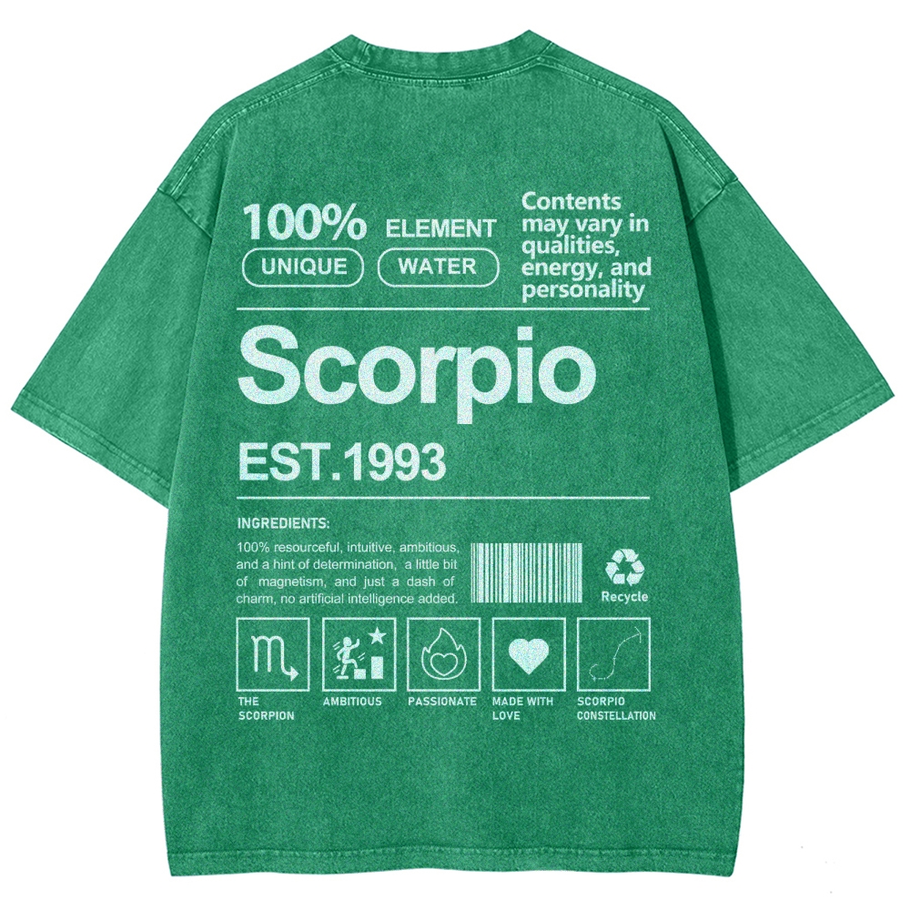 Scorpio Addcustom Unisex Fit Washed T-Shirt