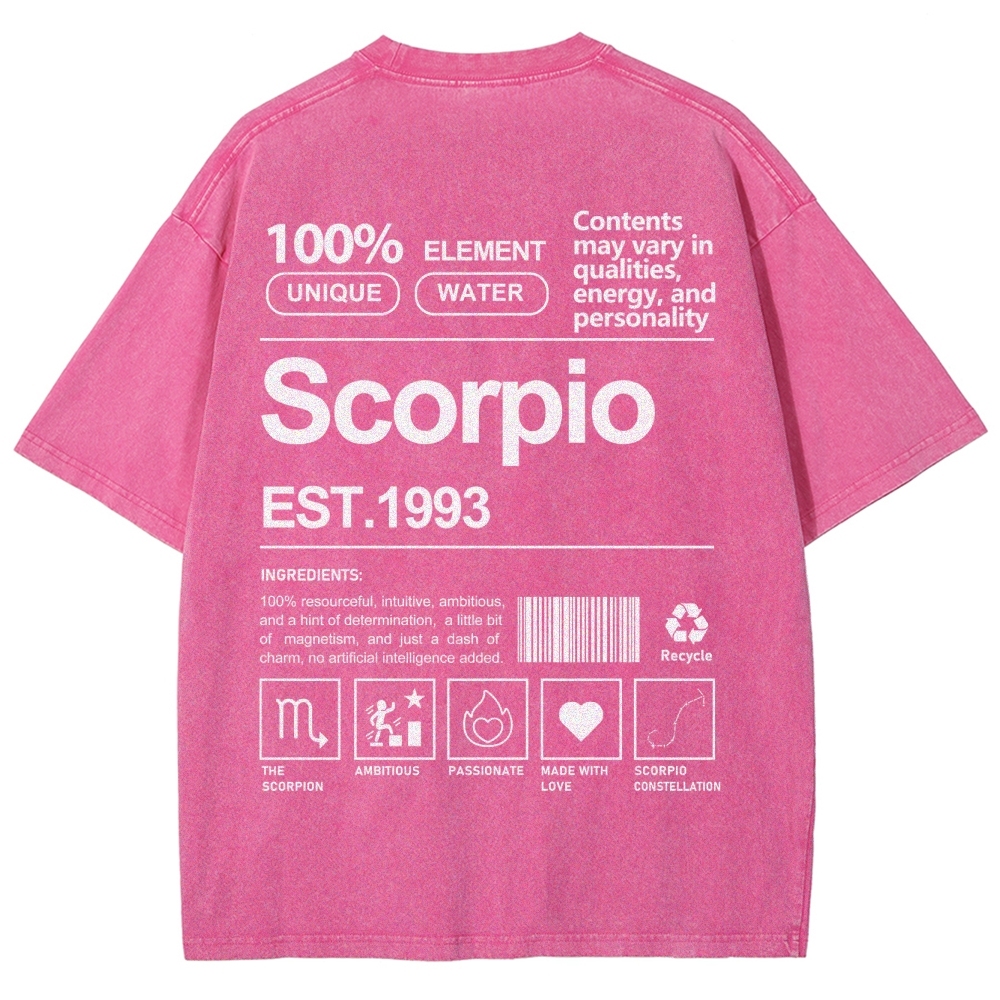 Scorpio Addcustom Unisex Fit Washed T-Shirt