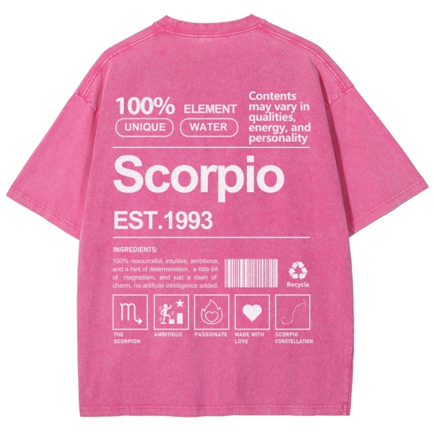 Scorpio Addcustom Unisex Fit Washed T-Shirt