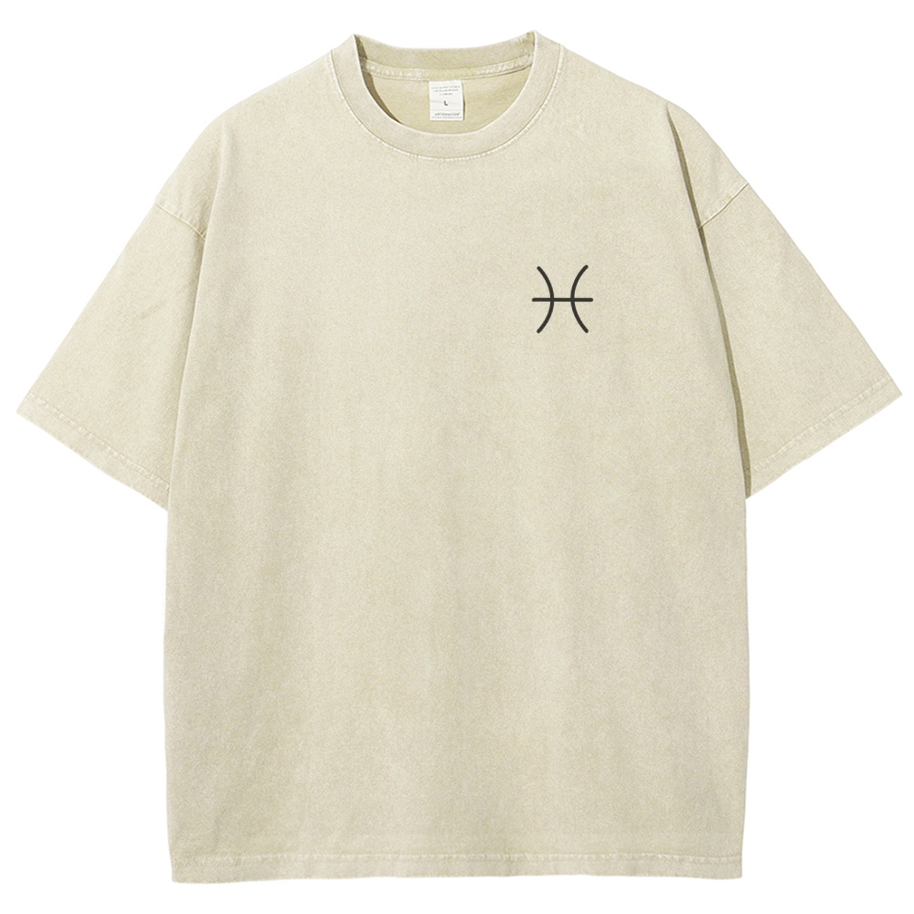 Pisces Addcustom Unisex Fit Washed T-Shirt