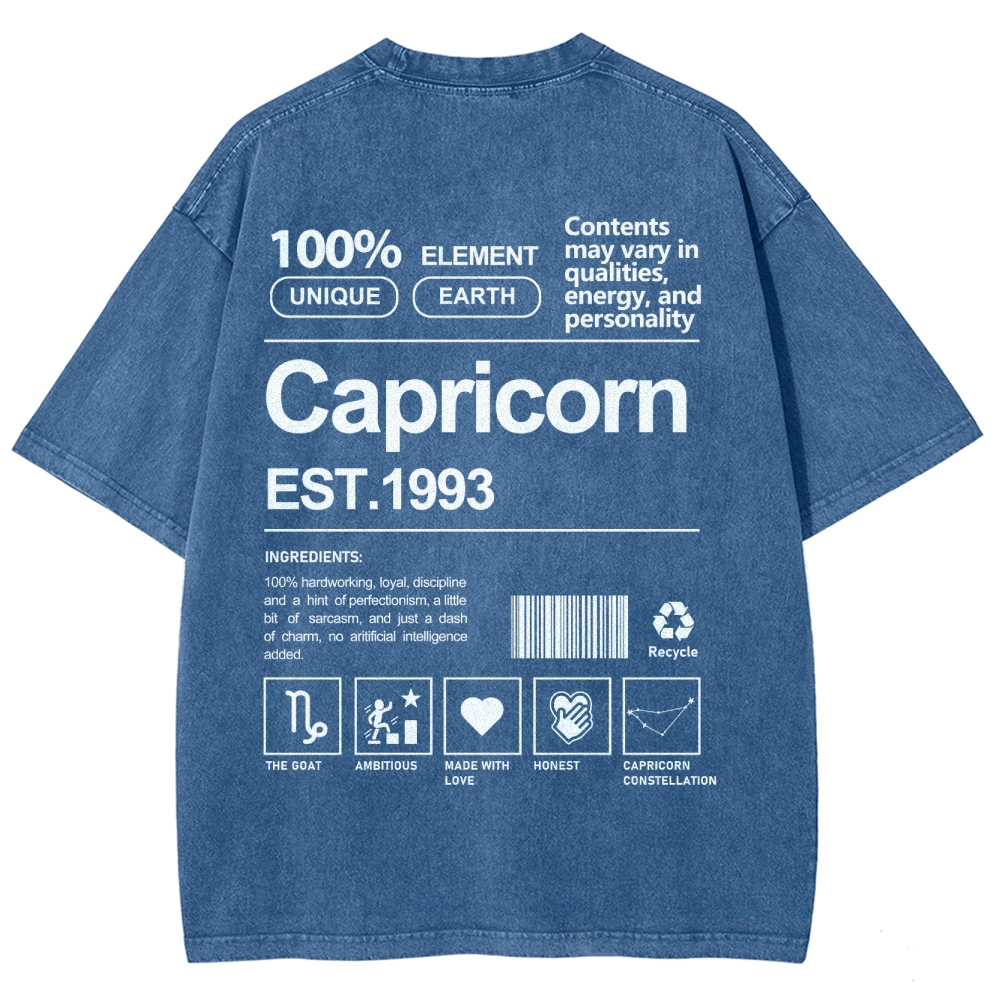 Capricorn Addcustom Unisex Fit Washed T-Shirt