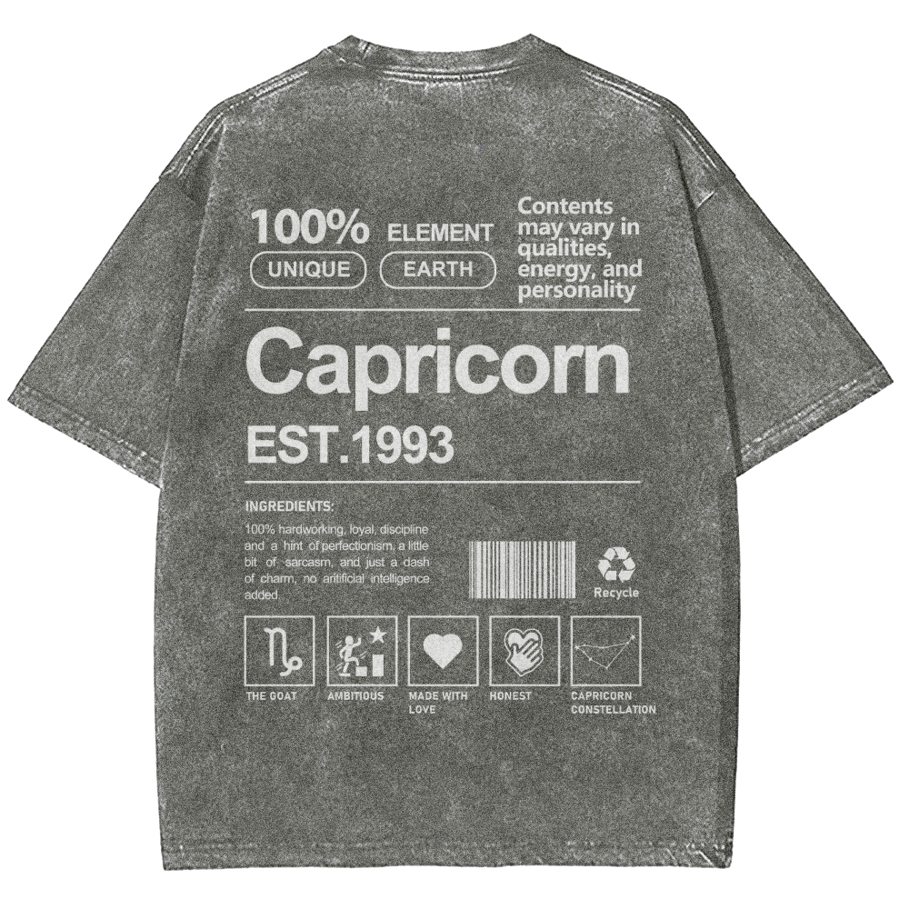 Capricorn Addcustom Unisex Fit Washed T-Shirt