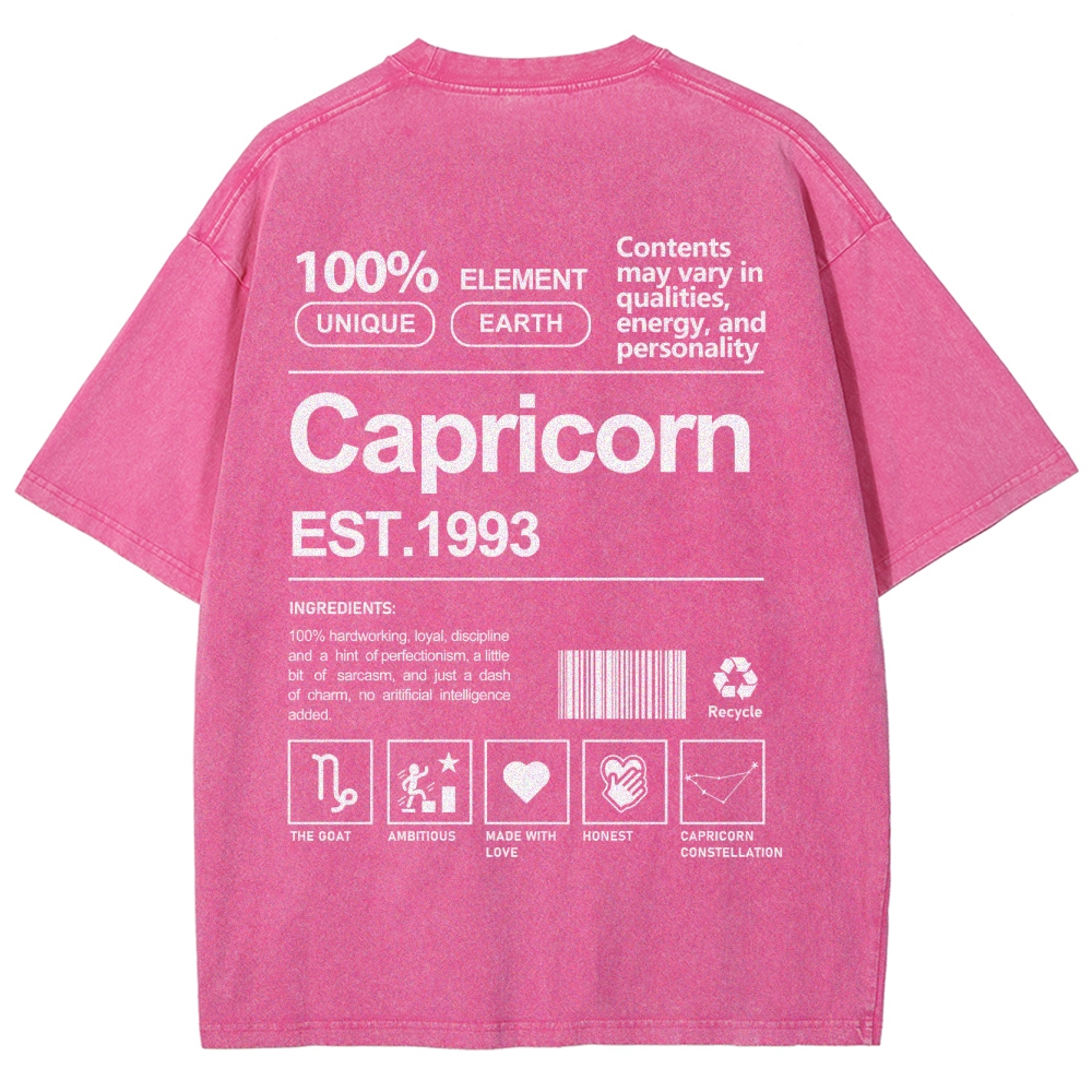 Capricorn Addcustom Unisex Fit Washed T-Shirt