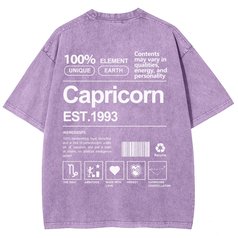 Capricorn Addcustom Unisex Fit Washed T-Shirt