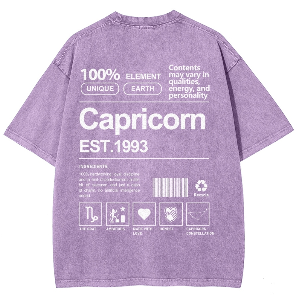 Capricorn Addcustom Unisex Fit Washed T-Shirt