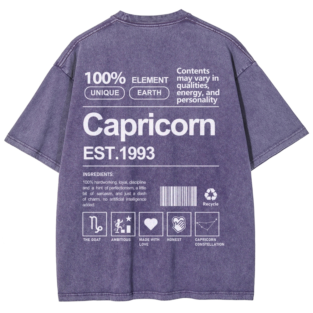 Capricorn Addcustom Unisex Fit Washed T-Shirt
