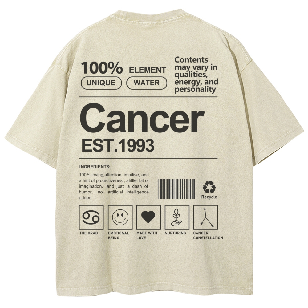 Cancer Addcustom Unisex Fit Washed T-Shirt