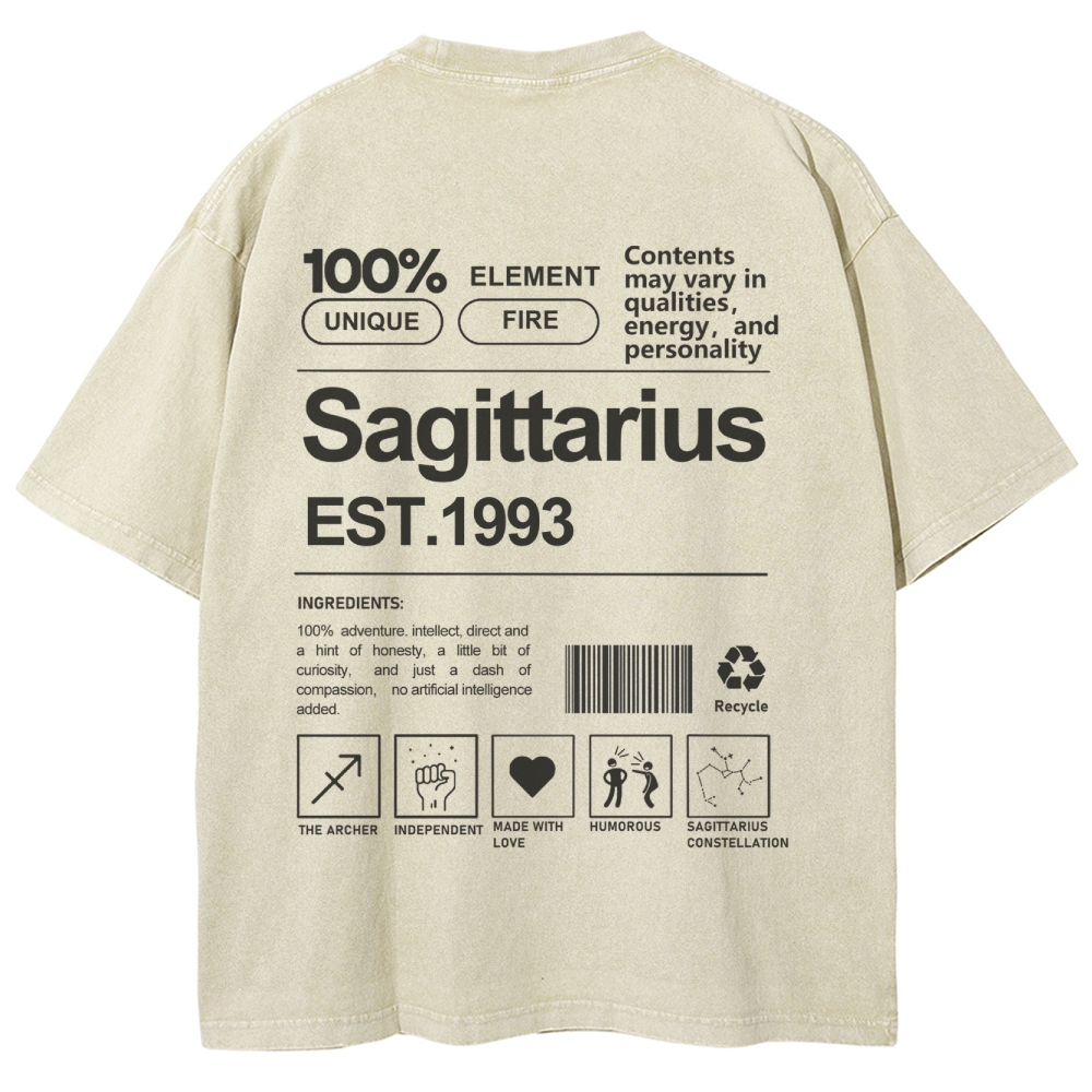 Sagittarius Addcustom Unisex Fit Washed T-Shirt