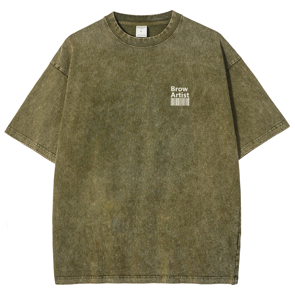 Brow Artist Addcustom QR Code Unisex Fit Washed T-Shirt