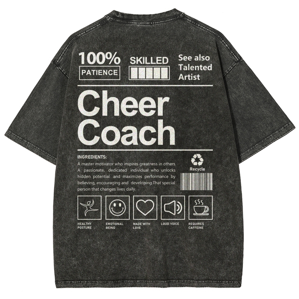 Cheer Coach Unisex Fit Washed T-Shirt Customscool