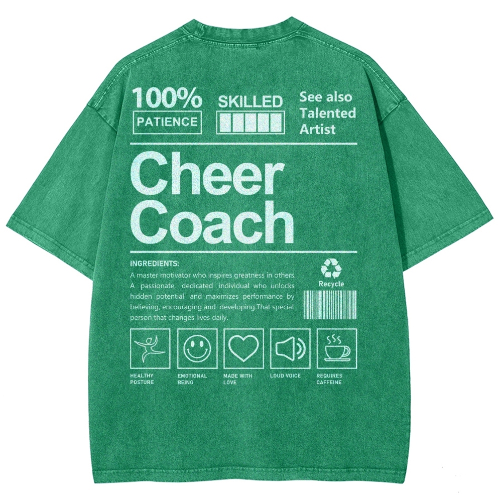 Cheer Coach Unisex Fit Washed T-Shirt Customscool