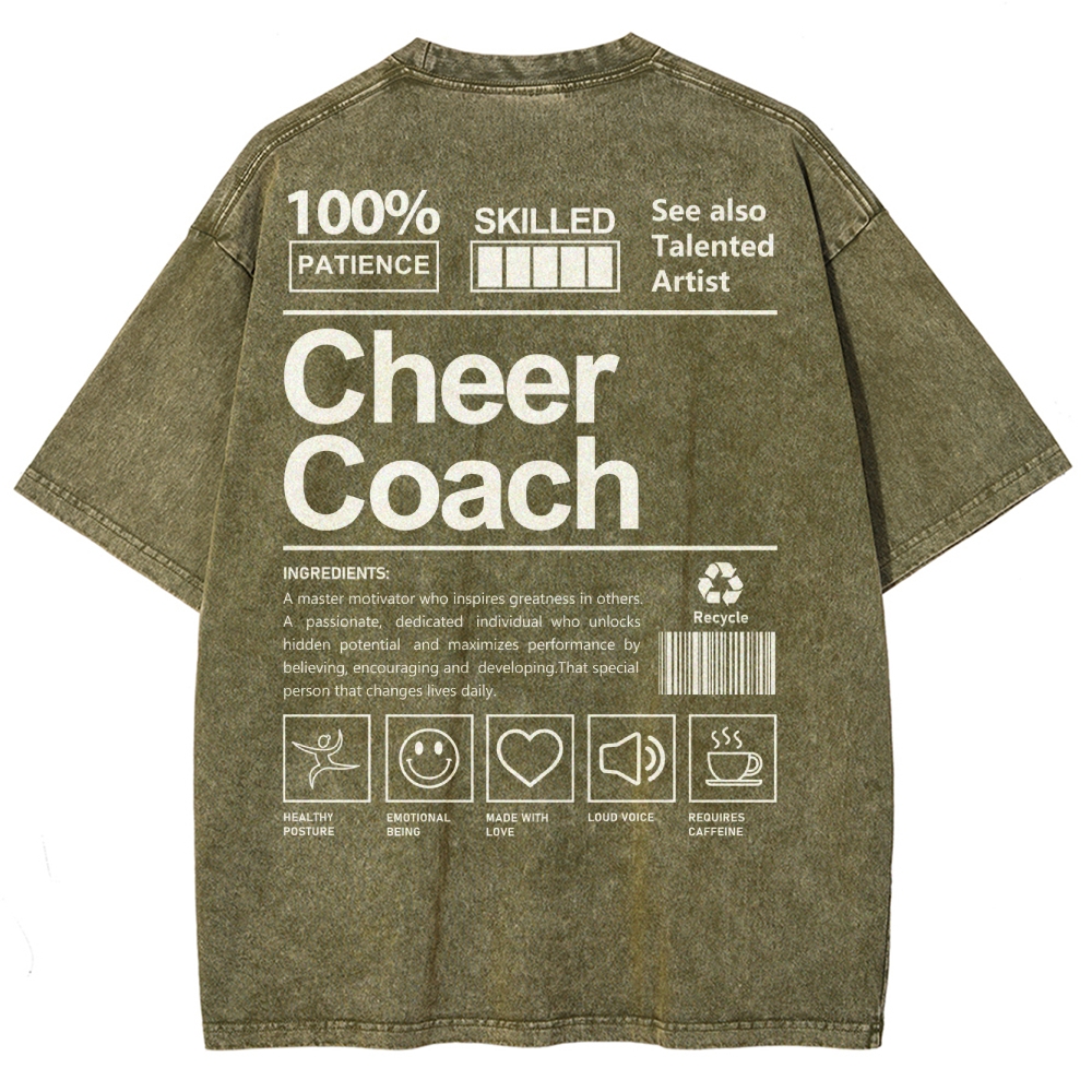 Cheer Coach Unisex Fit Washed T-Shirt Customscool