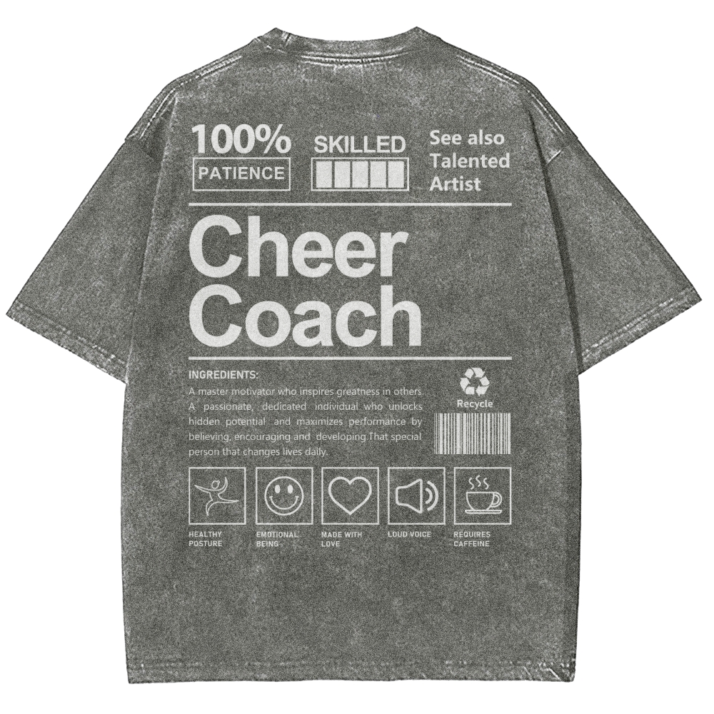 Cheer Coach Unisex Fit Washed T-Shirt Customscool