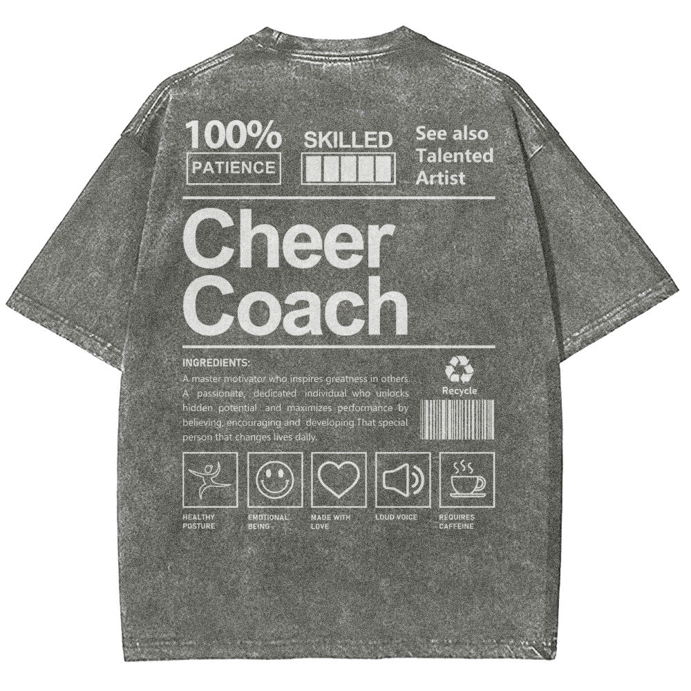 Cheer Coach Unisex Fit Washed T-Shirt Customscool