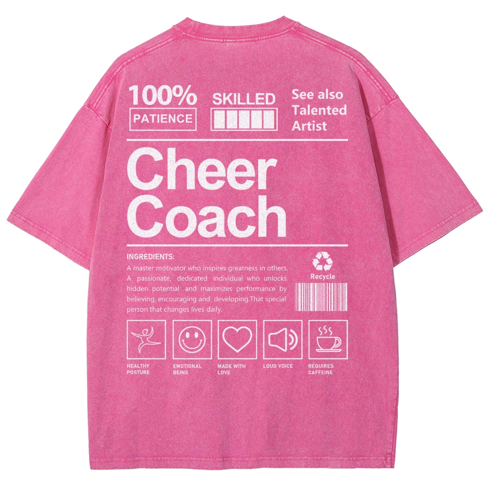 Cheer Coach Unisex Fit Washed T-Shirt Customscool
