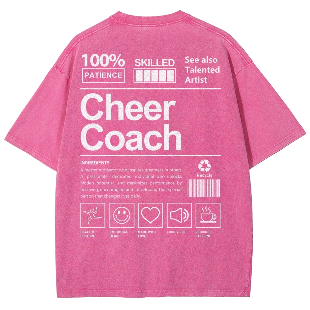 Cheer Coach Unisex Fit Washed T-Shirt Customscool