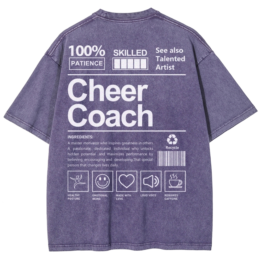Cheer Coach Unisex Fit Washed T-Shirt Customscool