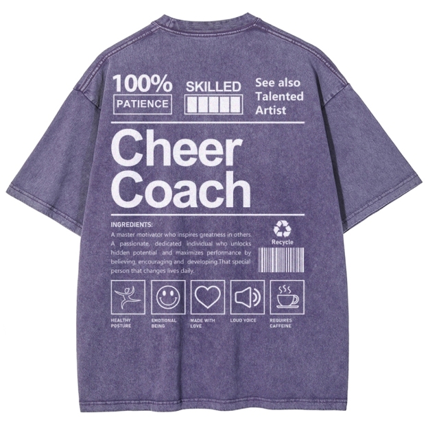 Cheer Coach Unisex Fit Washed T-Shirt Customscool
