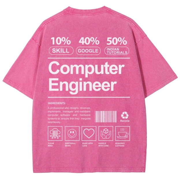 Computer Engineer Unisex Fit Washed T-Shirt Customscool