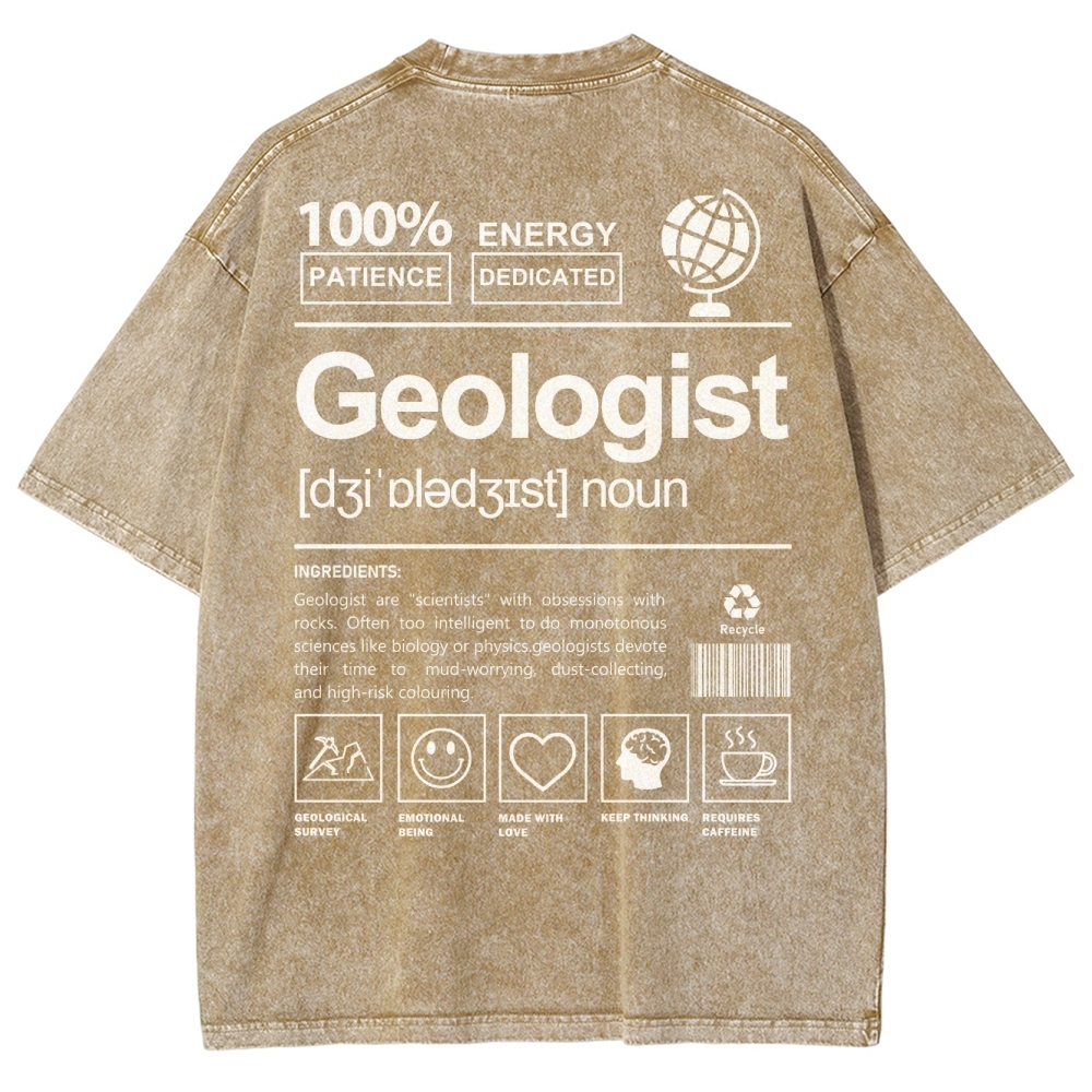 Geologist Unisex Fit Washed T-Shirt Customscool