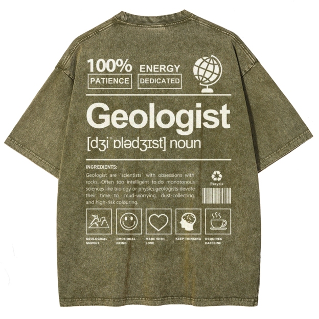 Geologist Unisex Fit Washed T-Shirt Customscool