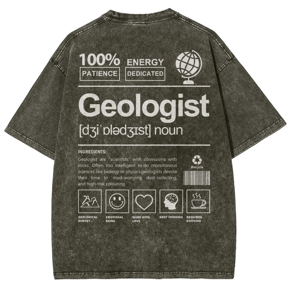 Geologist Unisex Fit Washed T-Shirt Customscool