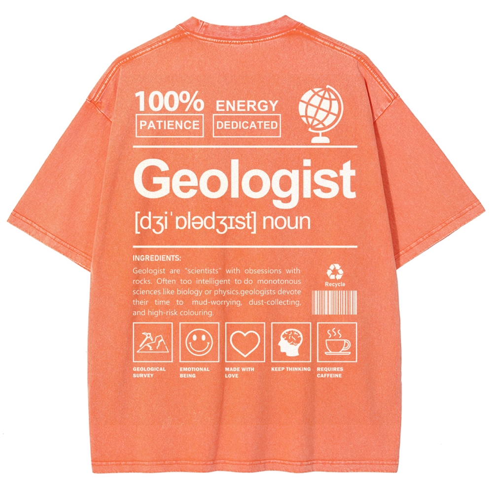 Geologist Unisex Fit Washed T-Shirt Customscool