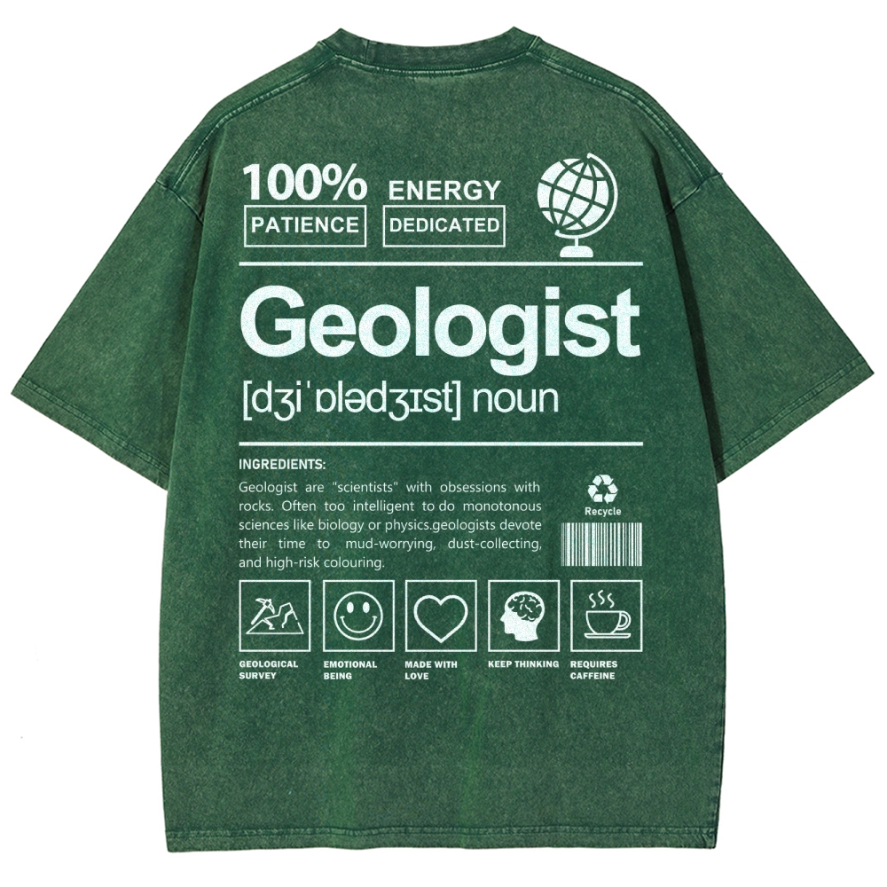 Geologist Unisex Fit Washed T-Shirt Customscool