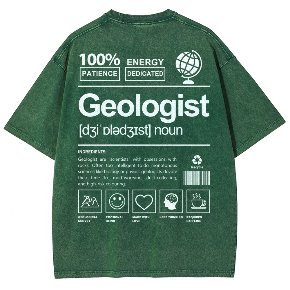 Geologist Unisex Fit Washed T-Shirt Customscool