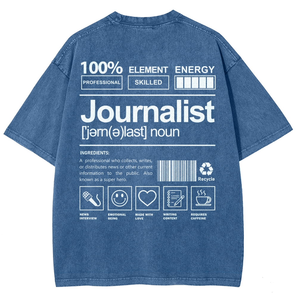 Journalist Unisex Fit Washed T-Shirt Customscool
