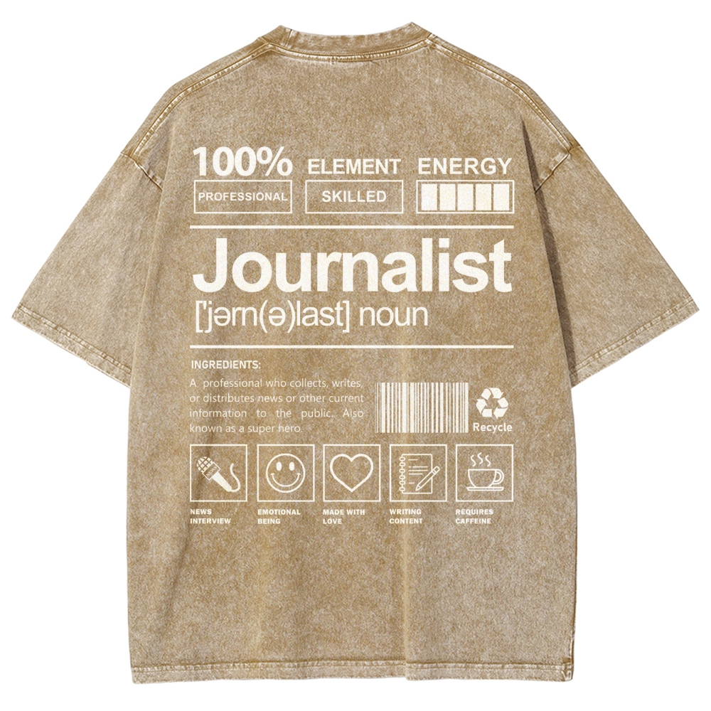 Journalist Unisex Fit Washed T-Shirt Customscool
