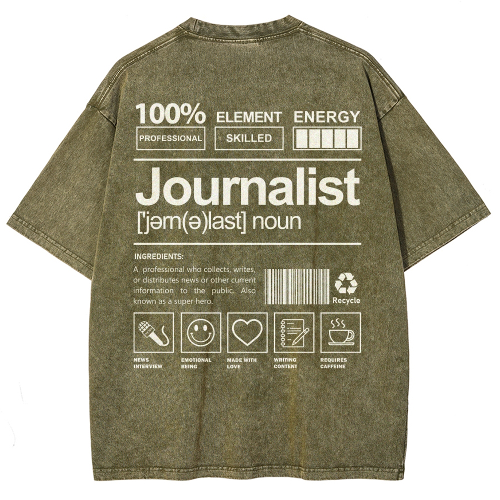 Journalist Unisex Fit Washed T-Shirt Customscool