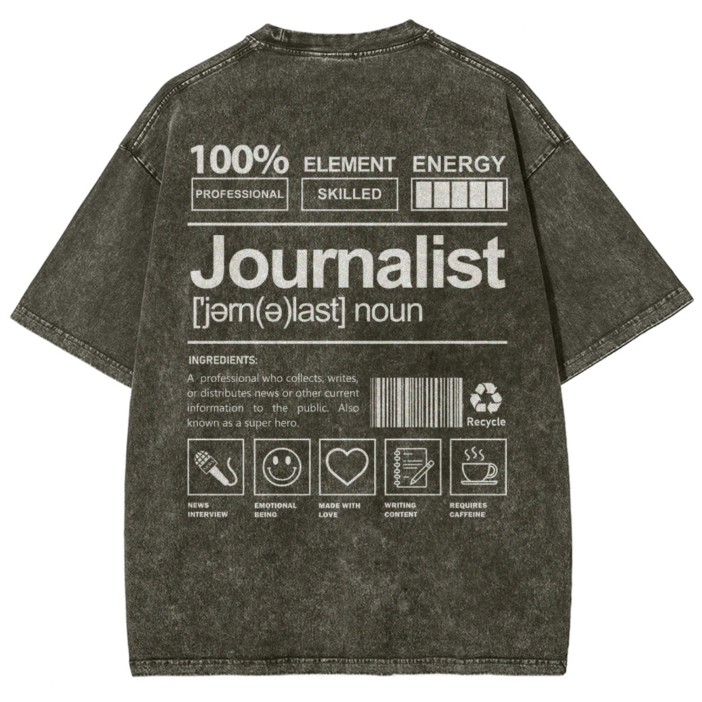 Journalist Unisex Fit Washed T-Shirt Customscool