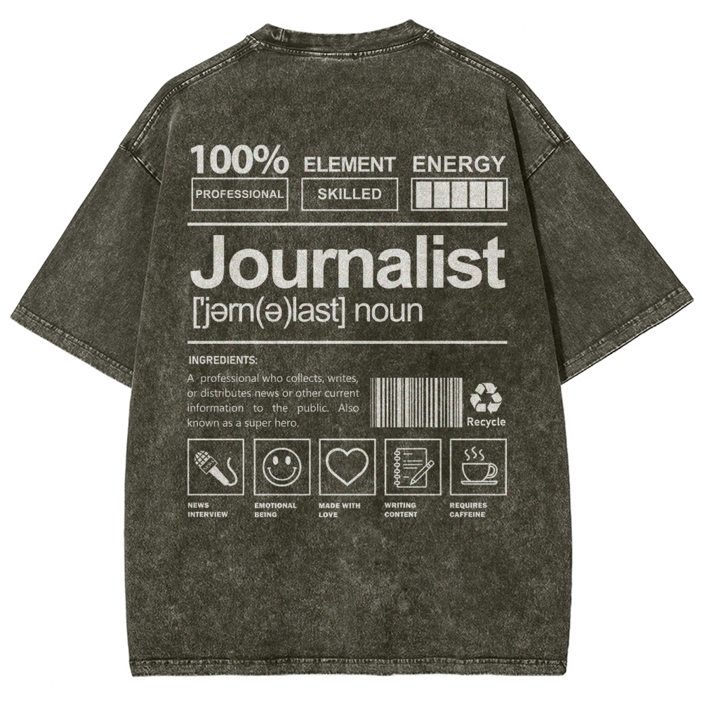 Journalist Unisex Fit Washed T-Shirt Customscool