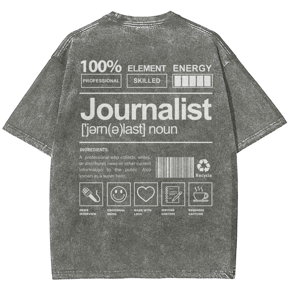 Journalist Unisex Fit Washed T-Shirt Customscool