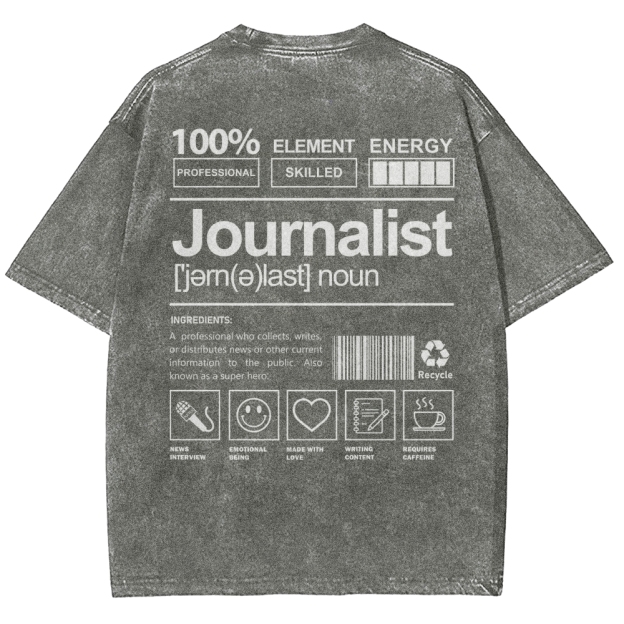 Journalist Unisex Fit Washed T-Shirt Customscool