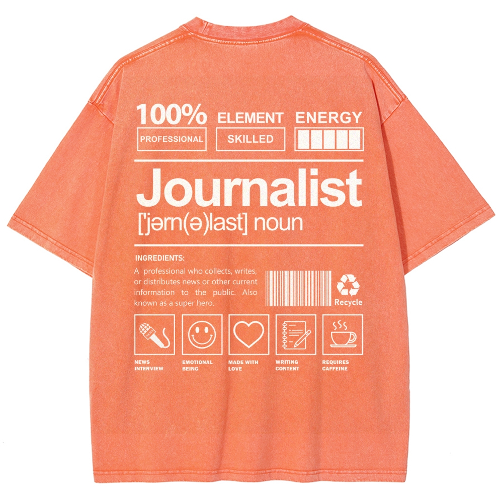 Journalist Unisex Fit Washed T-Shirt Customscool