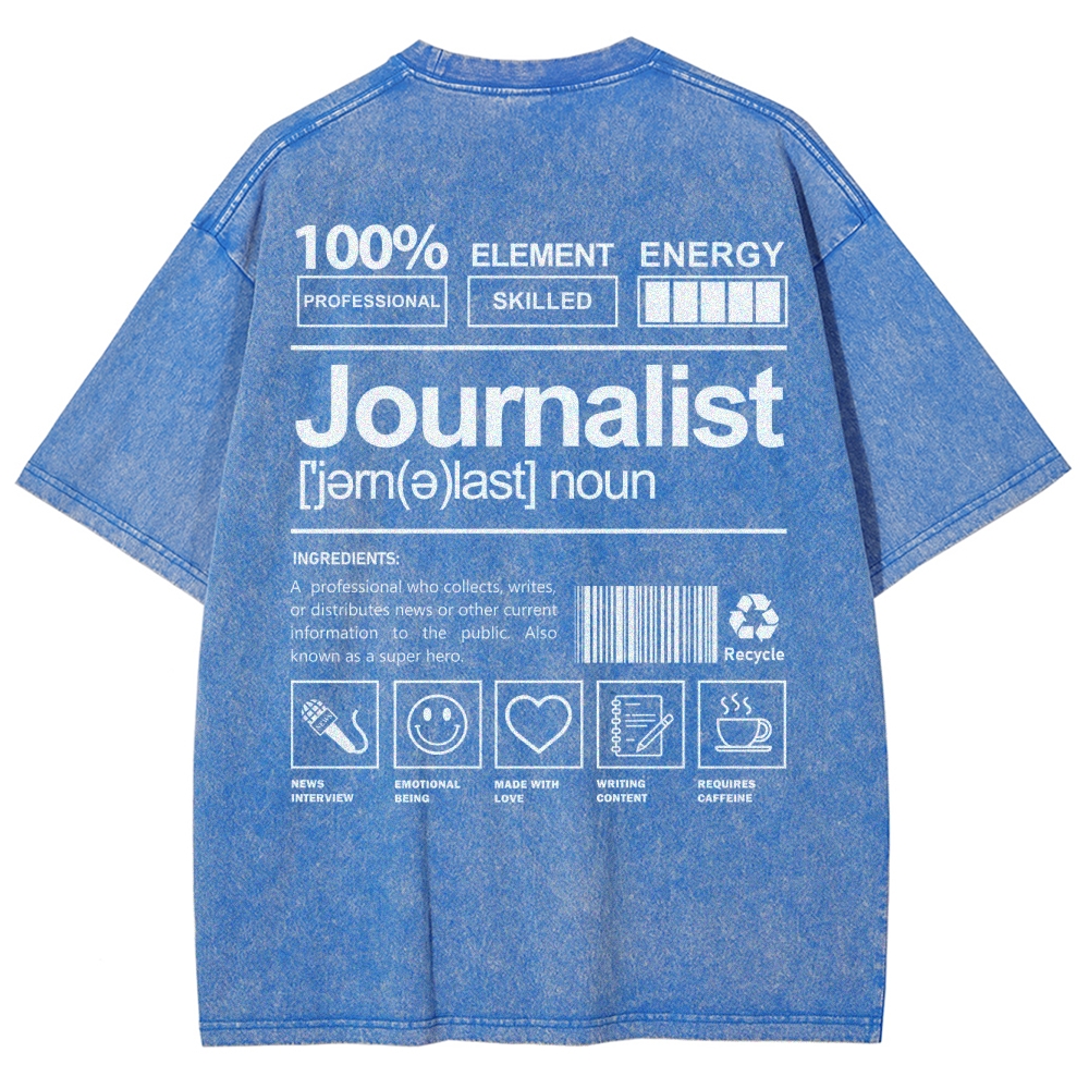 Journalist Unisex Fit Washed T-Shirt Customscool