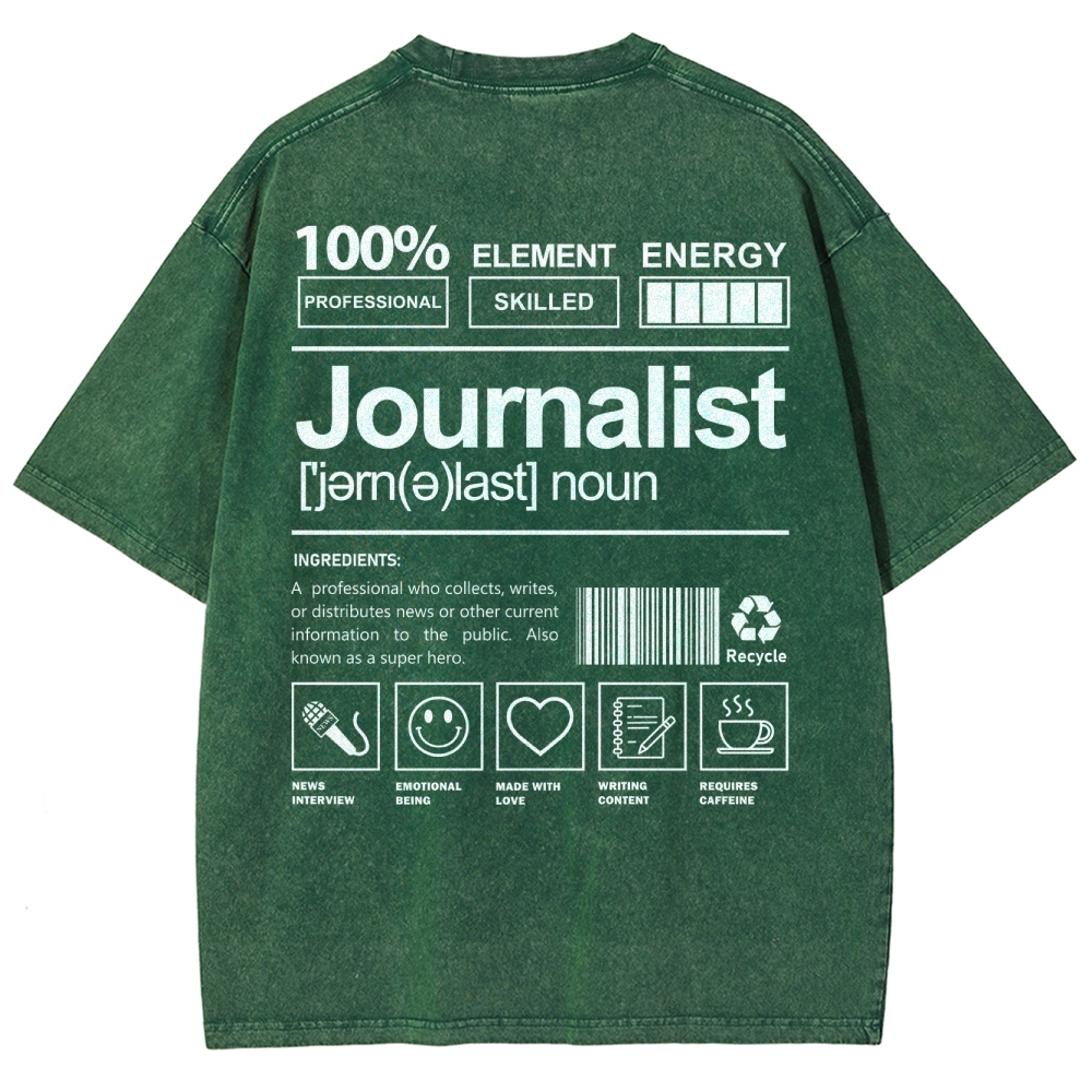 Journalist Unisex Fit Washed T-Shirt Customscool