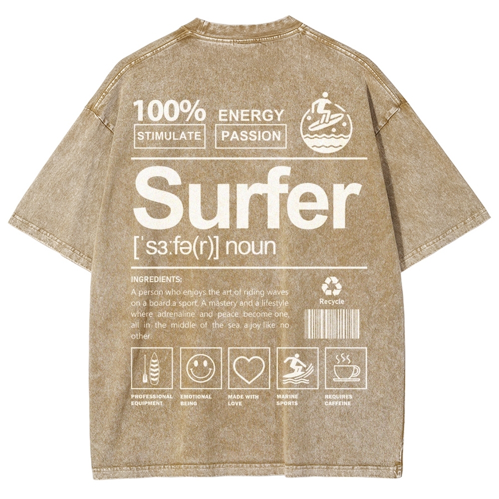 Surfer Unisex Fit Washed T-Shirt Customscool